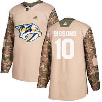 Men's Adidas Nashville Predators #10 Colton Sissons Camo Authentic 2017 Veterans Day Stitched NHL Jersey