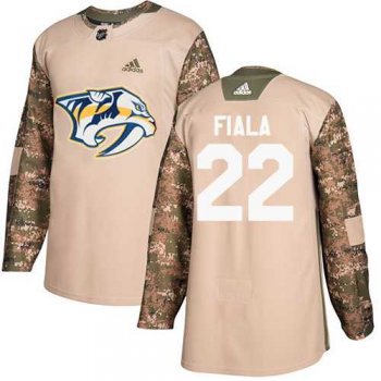 Men's Adidas Nashville Predators #22 Kevin Fiala Camo Authentic 2017 Veterans Day Stitched NHL Jersey