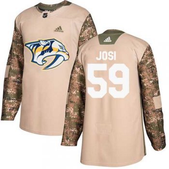 Men's Adidas Nashville Predators #59 Roman Josi Camo Authentic 2017 Veterans Day Stitched NHL Jersey