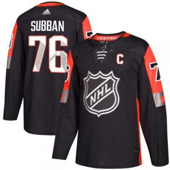 Men's Adidas Nashville Predators #76 P.K Subban Black 2018 All-Star Central Division Authentic Stitched NHL