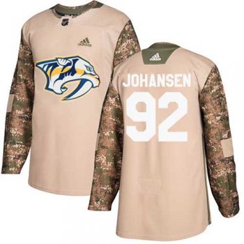 Men's Adidas Nashville Predators #92 Ryan Johansen Camo Authentic 2017 Veterans Day Stitched NHL Jersey