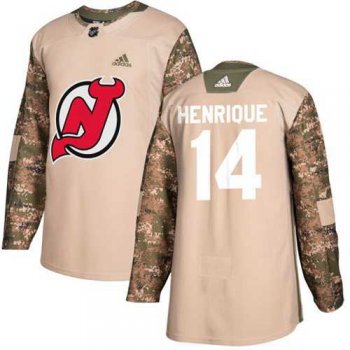 Men's Adidas New Jersey Devils #14 Adam Henrique Camo Authentic 2017 Veterans Day Stitched NHL Jersey