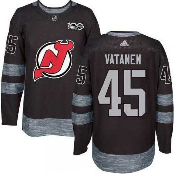 Men's Adidas New Jersey Devils #45 Sami Vatanen Black 1917-2017 100th Anniversary Stitched NHL Jersey