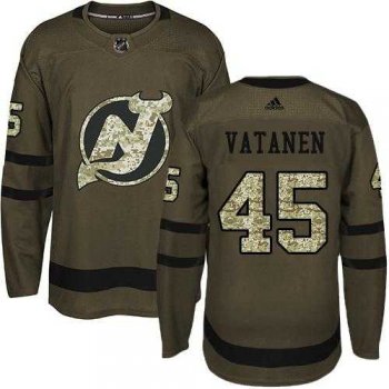 Men's Adidas New Jersey Devils #45 Sami Vatanen Green Salute to Service Stitched NHL Jersey