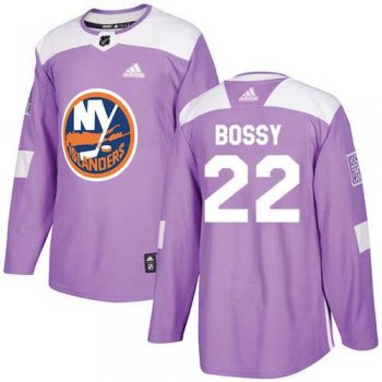 Men's Adidas New York Islanders #22 Mike Bossy Purple Authentic Fights Cancer Stitched NHL Jersey