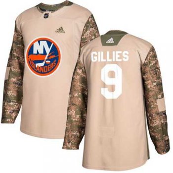 Men's Adidas New York Islanders #9 Clark Gillies Camo Authentic 2017 Veterans Day Stitched NHL Jersey