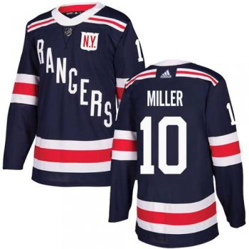 Men's Adidas New York Rangers #10 J.T. Miller Navy Blue Authentic 2018 Winter Classic Stitched NHL Jersey