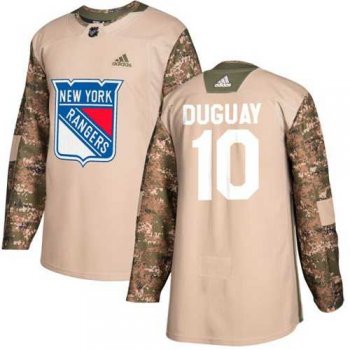 Men's Adidas New York Rangers #10 Ron Duguay Camo Authentic 2017 Veterans Day Stitched NHL Jersey