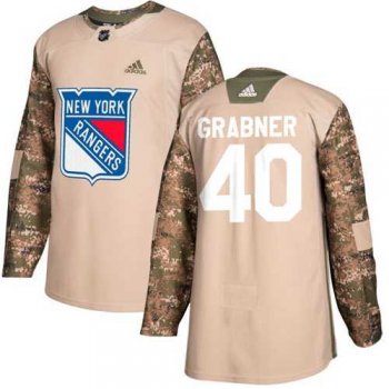 Men's Adidas New York Rangers #40 Michael Grabner Camo Authentic 2017 Veterans Day Stitched NHL Jersey