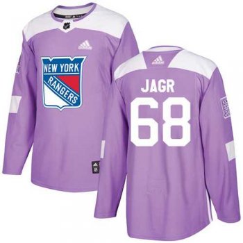 Men's Adidas New York Rangers #68 Jaromir Jagr Purple Authentic Fights Cancer Stitched NHL