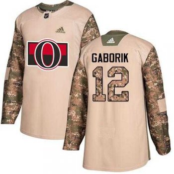 Men's Adidas Ottawa Senators #12 Marian Gaborik Camo Authentic 2017 Veterans Day Stitched NHL Jersey