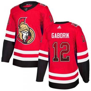 Men's Adidas Ottawa Senators #12 Marian Gaborik Red Home Authentic Drift Fashion Stitched NHL Jersey