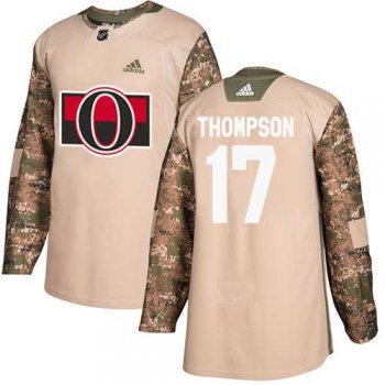 Men's Adidas Ottawa Senators #17 Nate Thompson Camo Authentic 2017 Veterans Day Stitched NHL Jersey