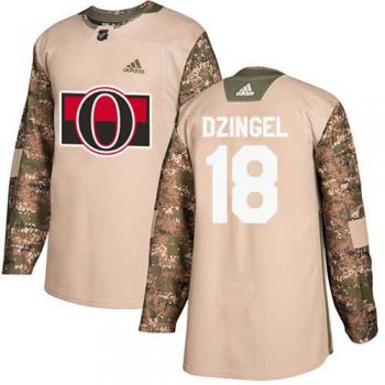 Men's Adidas Ottawa Senators #18 Ryan Dzingel Camo Authentic 2017 Veterans Day Stitched NHL Jersey