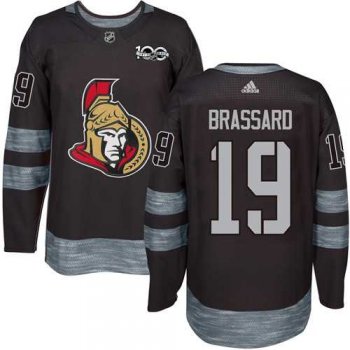 Men's Adidas Ottawa Senators #19 Derick Brassard Black 1917-2017 100th Anniversary Stitched NHL Jersey