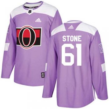 Men's Adidas Ottawa Senators #61 Mark Stone Purple Authentic Fights Cancer Stitched NHL