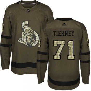 Men's Adidas Ottawa Senators #71 Chris Tierney Green Salute to Service Stitched NHL Jersey