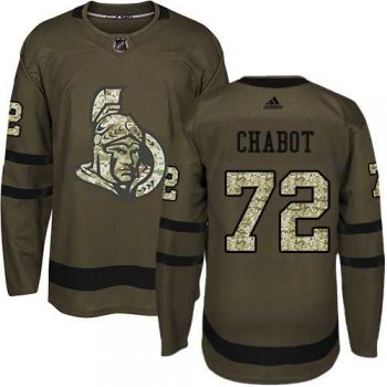 Men's Adidas Ottawa Senators #72 Thomas Chabot Green Salute to Service Stitched NHL Jersey