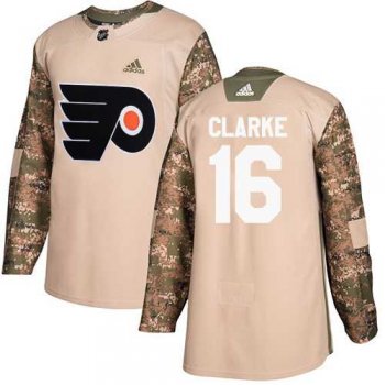 Men's Adidas Philadelphia Flyers #16 Bobby Clarke Camo Authentic 2017 Veterans Day Stitched NHL Jersey