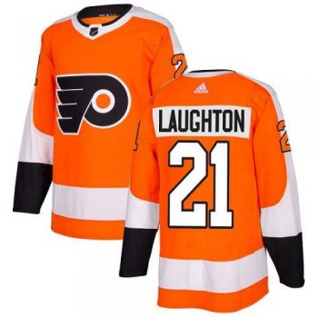 Men's Adidas Philadelphia Flyers #21 Scott Laughton Orange Home Authentic Stitched NHL Jersey