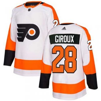 Men's Adidas Philadelphia Flyers #28 Claude Giroux White Road Authentic Stitched NHL