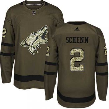 Men's Adidas Phoenix Coyotes #2 Luke Schenn Green Salute to Service Stitched NHL