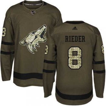 Men's Adidas Phoenix Coyotes #8 Tobias Rieder Green Salute to Service Stitched NHL