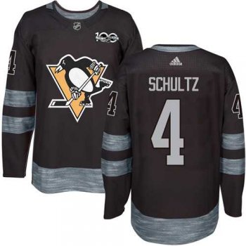 Men's Adidas Pittsburgh Penguins #4 Justin Schultz Black 1917-2017 100th Anniversary Stitched NHL Jersey