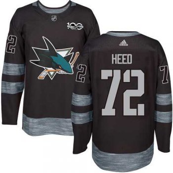 Men's Adidas San Jose Sharks #72 Tim Heed Black 1917-2017 100th Anniversary Stitched NHL Jersey