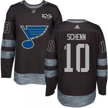 Men's Adidas St.Louis Blues #10 Brayden Schenn Black 1917-2017 100th Anniversary Stitched NHL Jersey