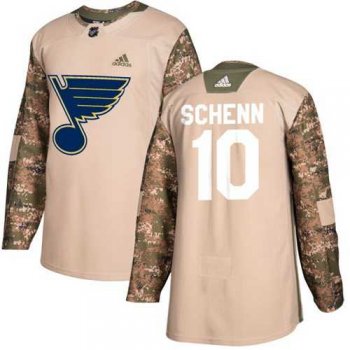 Men's Adidas St. Louis Blues #10 Brayden Schenn Camo Authentic 2017 Veterans Day Stitched NHL Jersey