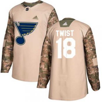 Men's Adidas St. Louis Blues #18 Tony Twist Camo Authentic 2017 Veterans Day Stitched NHL Jersey