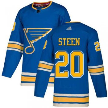 Men's Adidas St. Louis Blues #20 Alexander Steen Blue Alternate Authentic Stitched NHL Jersey