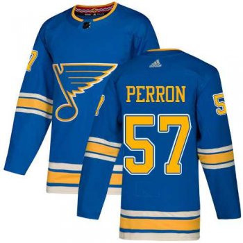 Men's Adidas St. Louis Blues #57 David Perron Blue Alternate Authentic Stitched NHL Jersey