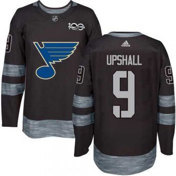 Men's Adidas St.Louis Blues #9 Scottie Upshall Black 1917-2017 100th Anniversary Stitched NHL Jersey