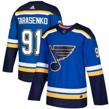 Men's Adidas St. Louis Blues #91 Vladimir Tarasenko Blue Home Authentic Stitched NHL Jersey