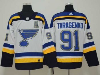 Men's Adidas St. Louis Blues #91 Vladimir Tarasenko White Road Authentic Stitched NHL Jersey