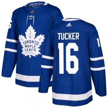 Men's Adidas Toronto Maple Leafs #16 Darcy Tucker Blue Home Authentic Stitched NHL Jersey