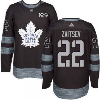 Men's Adidas Toronto Maple Leafs #22 Nikita Zaitsev Black 1917-2017 100th Anniversary Stitched NHL Jersey