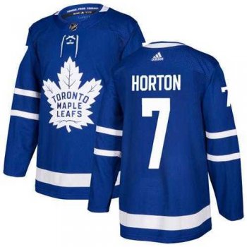 Men's Adidas Toronto Maple Leafs #7 Tim Horton Blue Home Authentic Stitched NHL Jersey