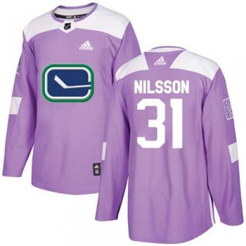 Men's Adidas Vancouver Canucks #31 Anders Nilsson Purple Authentic Fights Cancer Stitched NHL