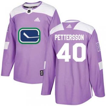 Men's Adidas Vancouver Canucks #40 Elias Pettersson Purple Authentic Fights Cancer Stitched NHL Jersey