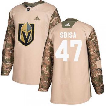 Men's Adidas Vegas Golden Knights #47 Luca Sbisa Camo Authentic 2017 Veterans Day Stitched NHL Jersey