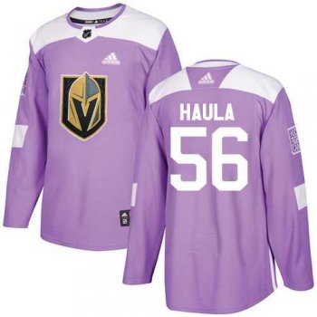 Men's Adidas Vegas Golden Knights #56 Erik Haula Purple Authentic Fights Cancer Stitched NHL