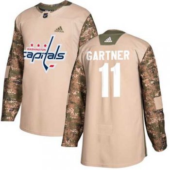 Men's Adidas Washington Capitals #11 Mike Gartner Camo Authentic 2017 Veterans Day Stitched NHL Jersey