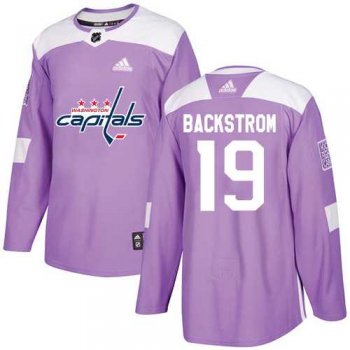 Men's Adidas Washington Capitals #19 Nicklas Backstrom Purple Authentic Fights Cancer Stitched NHL