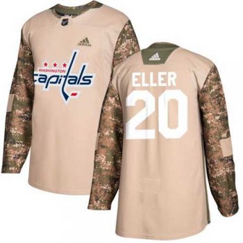 Men's Adidas Washington Capitals #20 Lars Eller Camo Authentic 2017 Veterans Day Stitched NHL Jersey