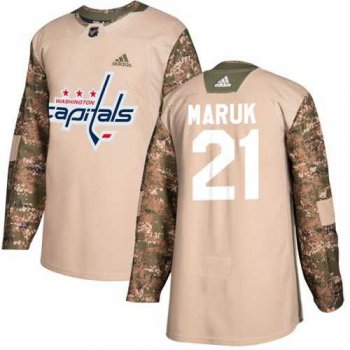 Men's Adidas Washington Capitals #21 Dennis Maruk Camo Authentic 2017 Veterans Day Stitched NHL Jersey