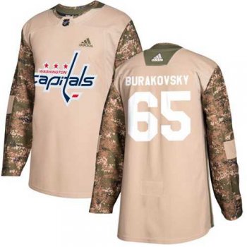 Men's Adidas Washington Capitals #65 Andre Burakovsky Camo Authentic 2017 Veterans Day Stitched NHL Jersey