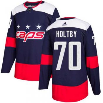 Men's Adidas Washington Capitals #70 Braden Holtby Navy Authentic 2018 Stadium Series Stitched NHL Jersey